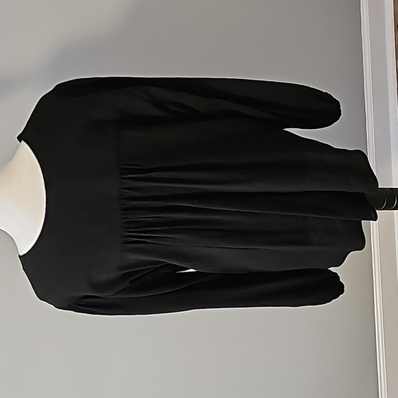 Free People Black Wrap Flowy Tunic Top Size L - Picture 2 of 7